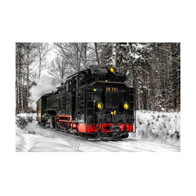 Schmalspurbahn,  Kleinbahn im Winter, Zittauer Gebirge